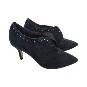 NIB Bella Vita Dara Black Kid Suede Embellished Pointed Toe Booties 8.5W